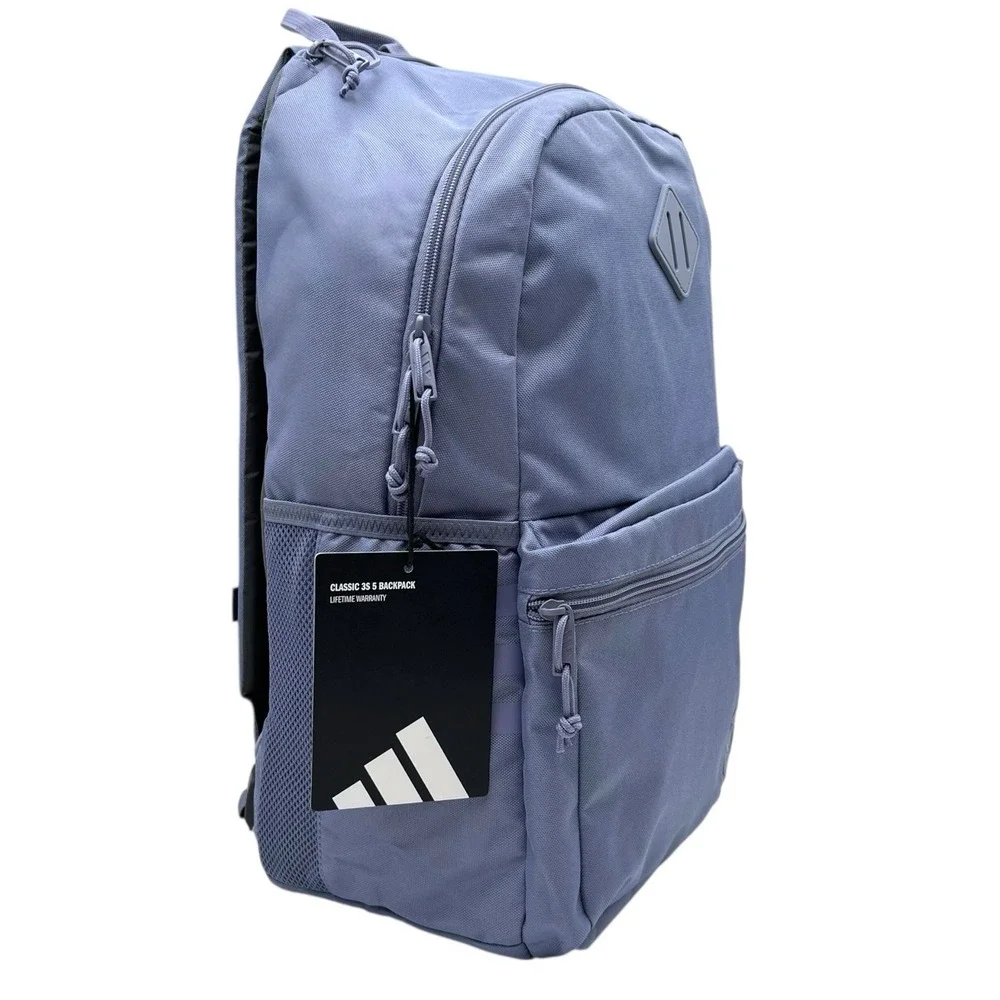 Adidas Classic 3S 5 Girls School Backpack Fits 16" Laptop Silver Violet Purple - Picture 3 of 12